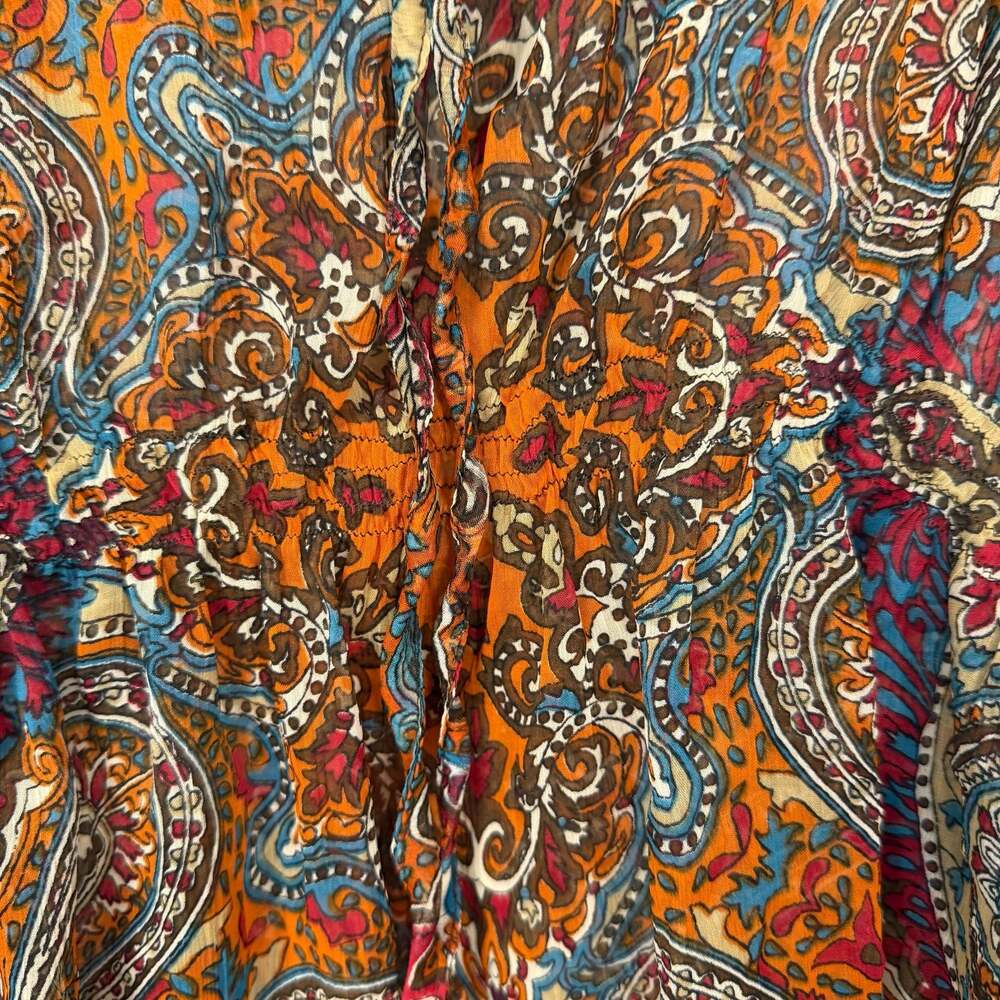 rue21 Sheer Paisley Print Flutter Sleeve Tie Front Blouse Size M - Picture 2 of 7